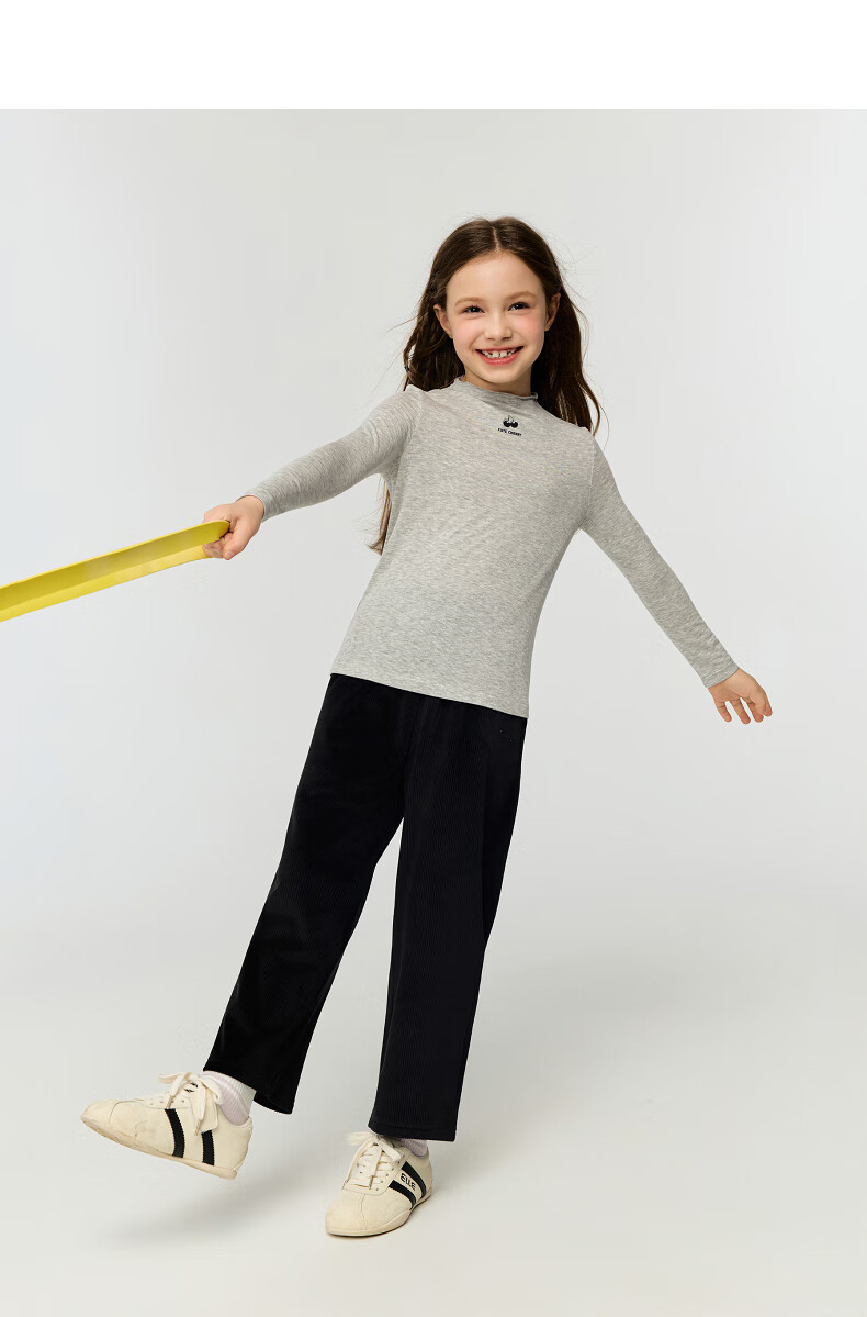 AIMER KIDS Girls' Anti-Static Straight-Leg Leggings Vintage Striped Outerwear Pants - Black 170 6