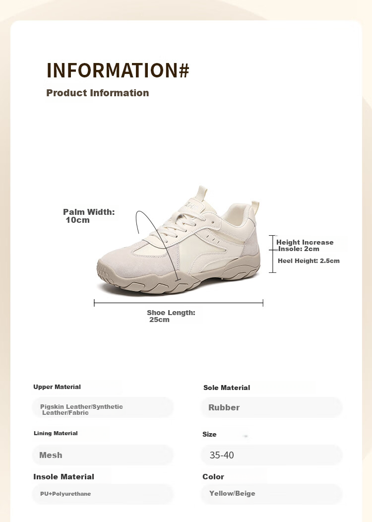 ZHR Outdoor Sports Shoes for Women, Retro Style Hiking Casual Shoes with Soft Soles, Women's Training Shoes, QS52 Yellow Size 39 6