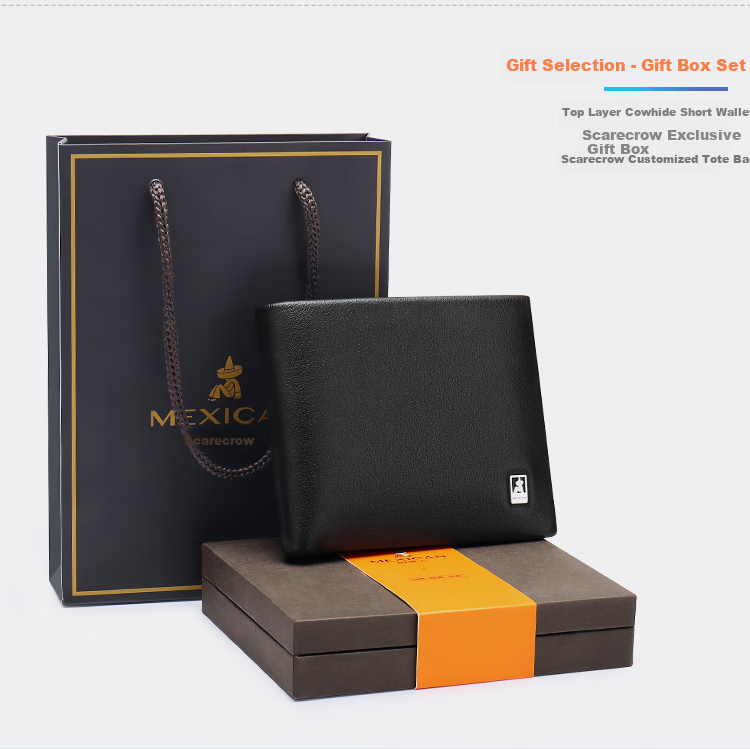 MEXICAN Genuine Top-Grain Leather Wallet for Men, Horizontal And Short Billfolds, High-End Gift Box, Birthday Present for Boys And Fathers 9