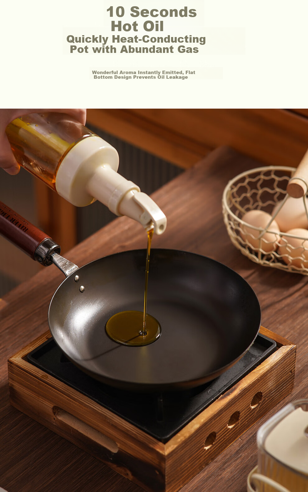 RIVER LIGHT Japanese Imported Flat Bottom Frying Pan, Home Steak Griddle, Low-Smoke Pancake Pan for Gas Stove And Open Flame, 26cm 6