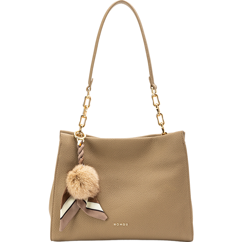 HONGU Women's Handbag, Top-Grain Leather Shoulder Crossbody Bag, Elegant Commuter Tote Bag for Ladies, Birthday Gift for Girlfriend