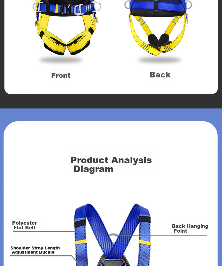 Guangjia Five-Point Safety Harness, Quick-Connect Type, for Outdoor High-Altitude Work, Fall Protection Safety Rope [Fast Delivery from Beijing Warehouse], Five-Point Single Small Hook 1.8 Meters 4