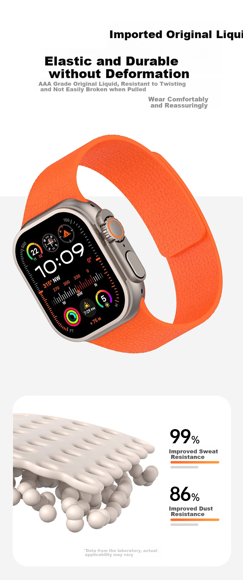 Mashi Compatible Apple Watch Band, Litchi Pattern Magnetic Silicone Strap for Ultra 4/3/iWatch S12/11/10/9/8/7/6/SE, Autumn And Winter Wristband 5