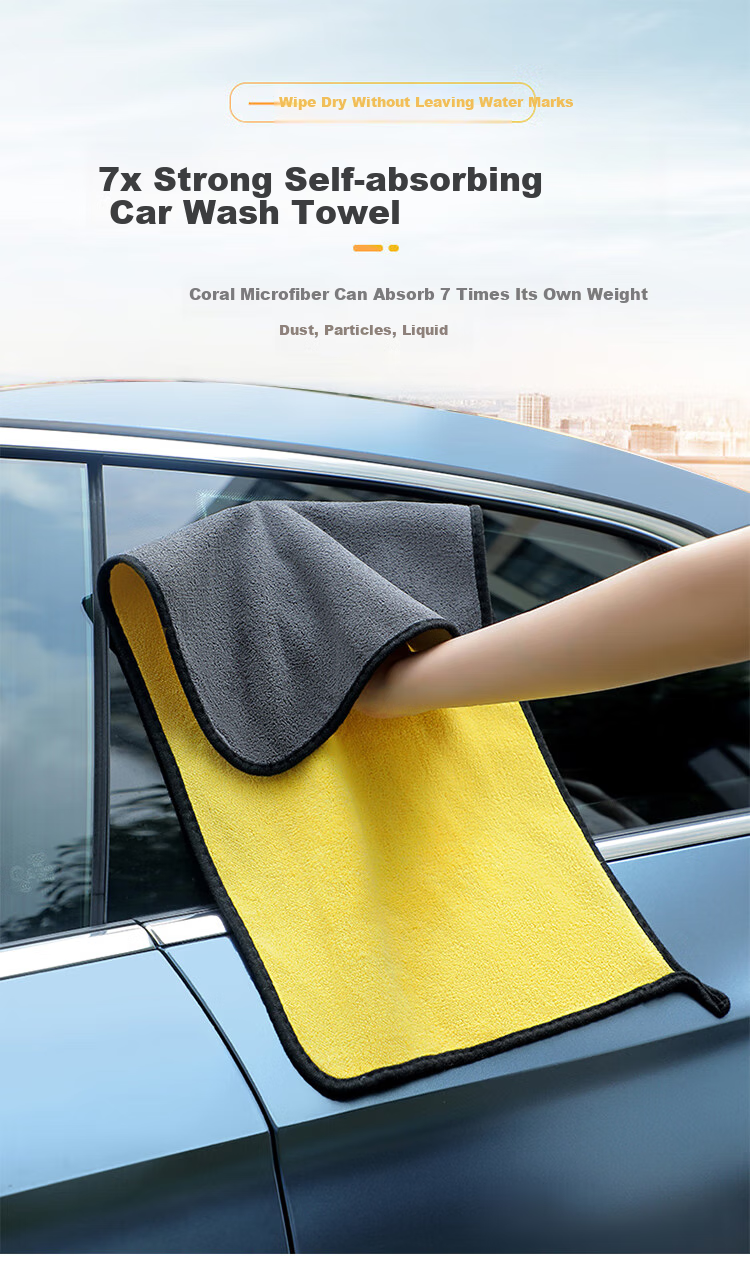 JPLAYER Car Wash Towel Cleaning Cloth Coral Fleece Absorbent Cleaning Household Cleaning Car Wiping Towel 30*60CM 3 Pieces 1