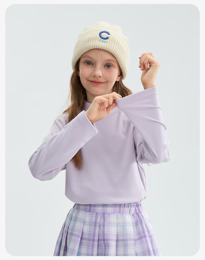 Baleno Boys' Long Sleeve T-Shirt Winter 2025 Warm Innerwear Children's Solid Color Half Turtleneck Base Shirt 2
