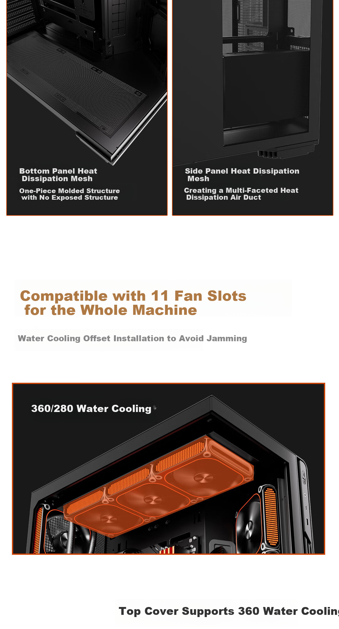 Aigo Starry Sky White Gaming Desktop Computer Case, ATX Motherboard, Supports 360mm Water Cooling, Left And Right Compartment Design, 5090 Graphics Card Compatible 7