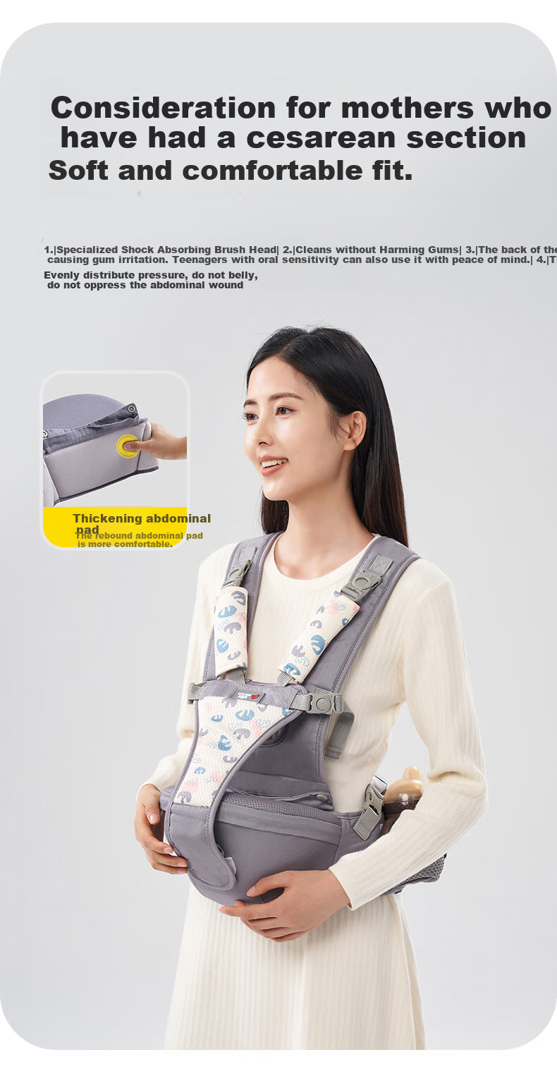 Baby Friend Waist Stool, Infant Seat, Baby Carrier for Front And Back Use, Multifunctional Baby Carrying Aid for Outings, All-Season Blue 7