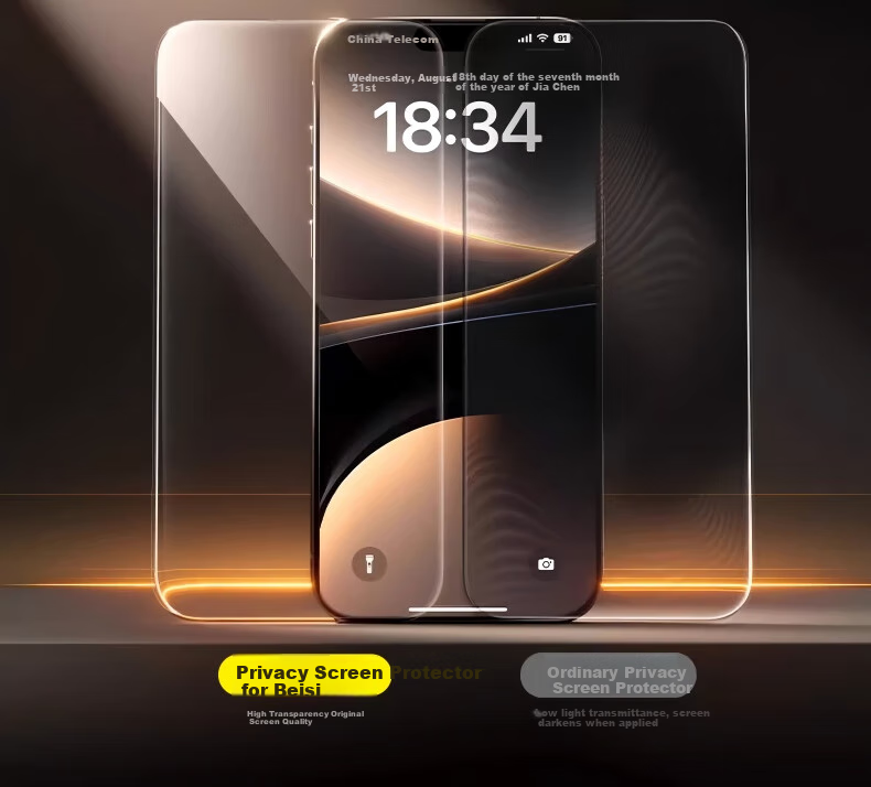 BASEUS [360° Privacy Screen Protector] for IPhone 17/16 Pro Tempered Glass Film, Anti-Peeping Film for Apple 17/16 Pro, Shatterproof Anti-Fingerprint Dust-Free Quick Installation Protective Film 4