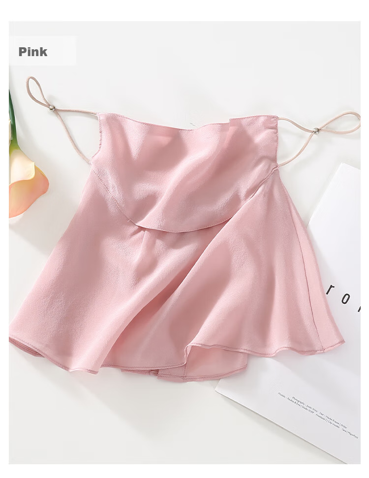 Shanghai Gushi Sun Protection Face Mask for Women, Silk Mulberry Silk Face Covering, Sun-Blocking Neck Guard with Velcro, Tulle Mother's Day Birthday Gift 34