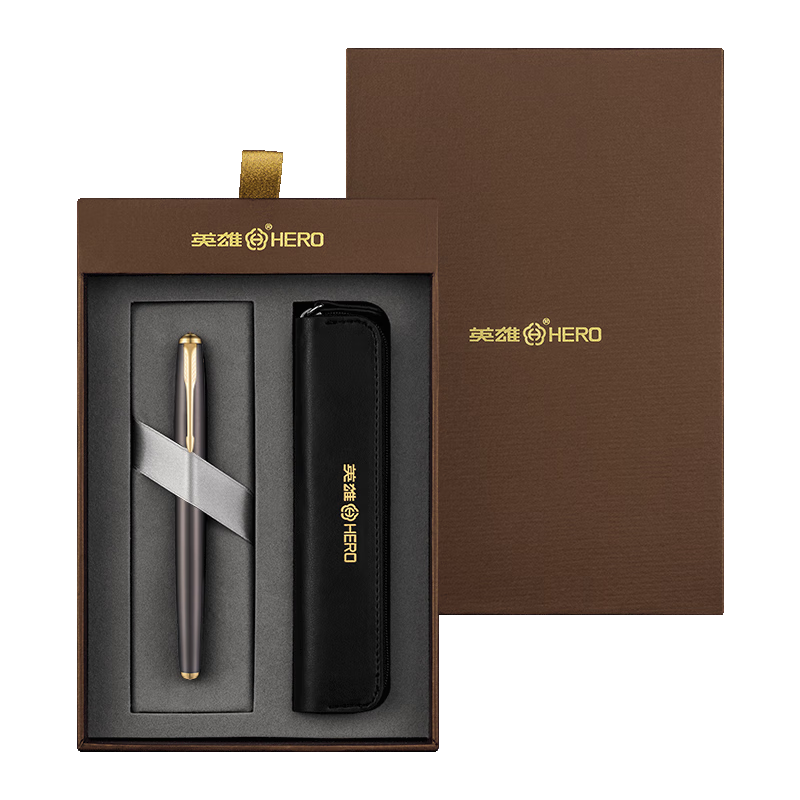 HERO Signature Pen Gift Box Business High-End Gel Pen Ballpoint Pen New Year Birthday Gift E221 Metal Gray Gold Clip