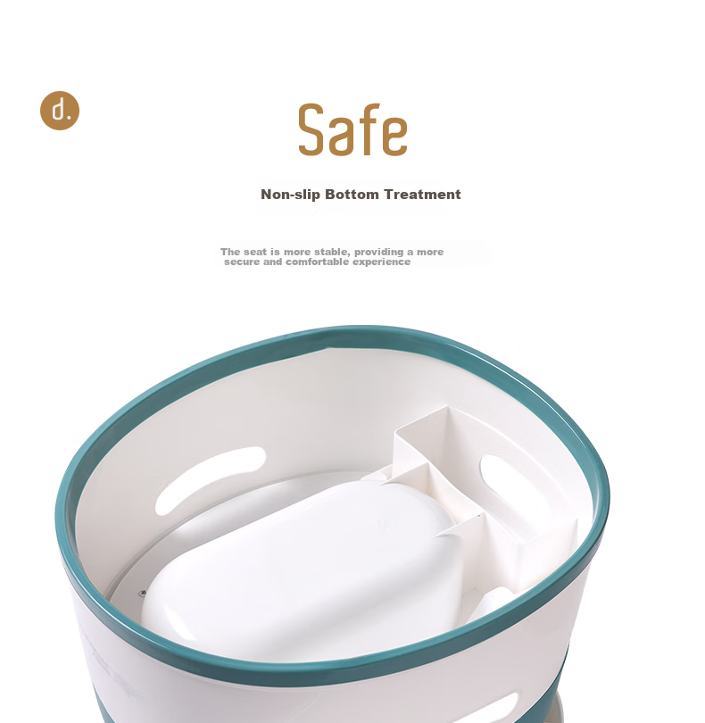Rikang Children's Toilet for Ages 1-3 Raised Front Barrier PU Soft Cushion Three-In Function Gray X2004-8 8