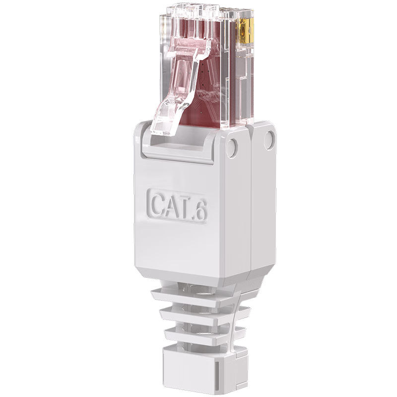 NVV Cat6 Tool-Free Crystal Head Cat6 Gigabit 8P8C Network Cable Connector Unshielded RJ45 Computer Network Cable Connector Single Pack LT-8P-6M