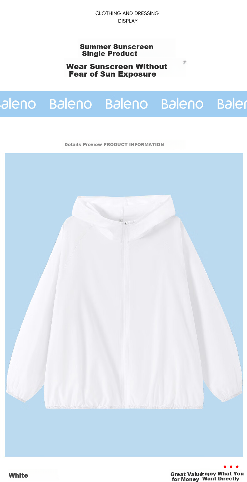 Baleno UPF50+ Cooling Hooded Sun Protection Jacket for Women, 2026 Summer New Lightweight Breathable UV-Resistant Top Coat 11