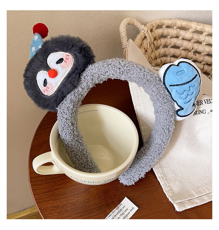 NIANFIN Spring Summer New Penguin and Little Fish Headband Cartoon Hair Accessories Girls Photo Hair Clip Funny Headband 4