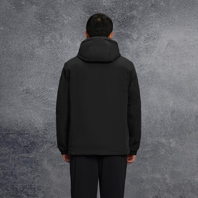 HLAHLA Men's Cotton Padded Jacket 25 Light Business Classic Series Hooded Coat Winter