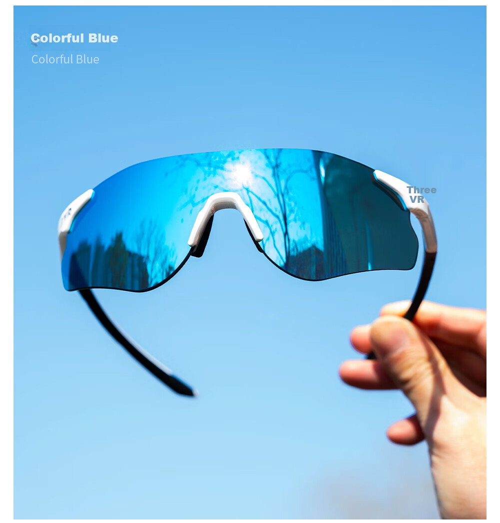 EVR Cycling Glasses with Transparent Smart Photochromic Lenses + Black And White Temple Arms 18