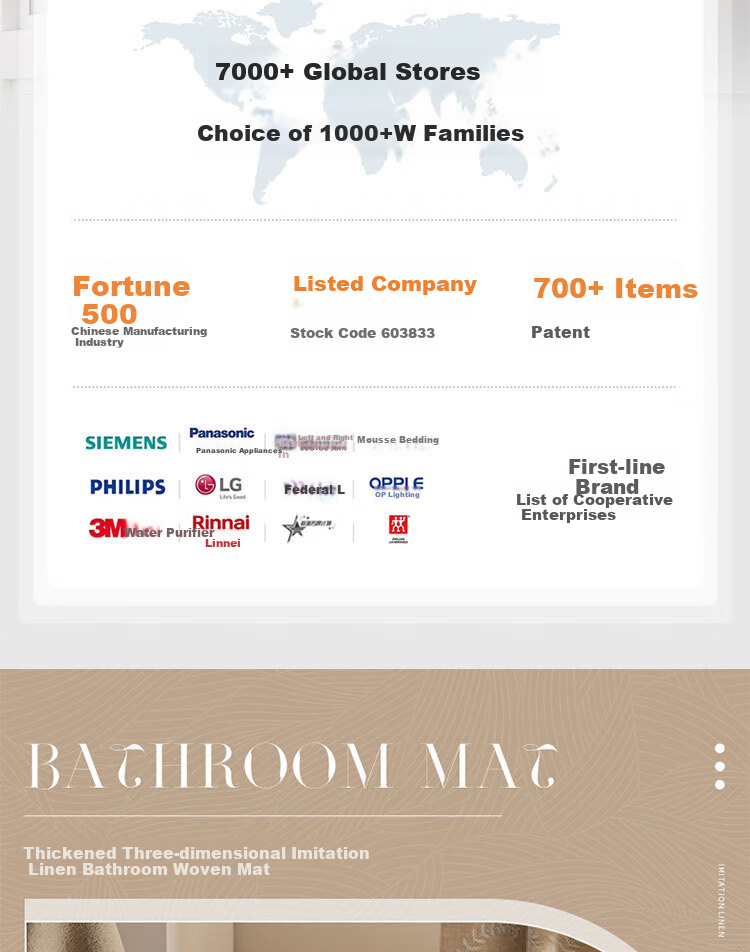OPPEIN Bathroom Mat, Thickened Sponge Bath Mat, Absorbent Non-Slip Foot Pad, Toilet Carpet, Linen Washroom Doormat 2