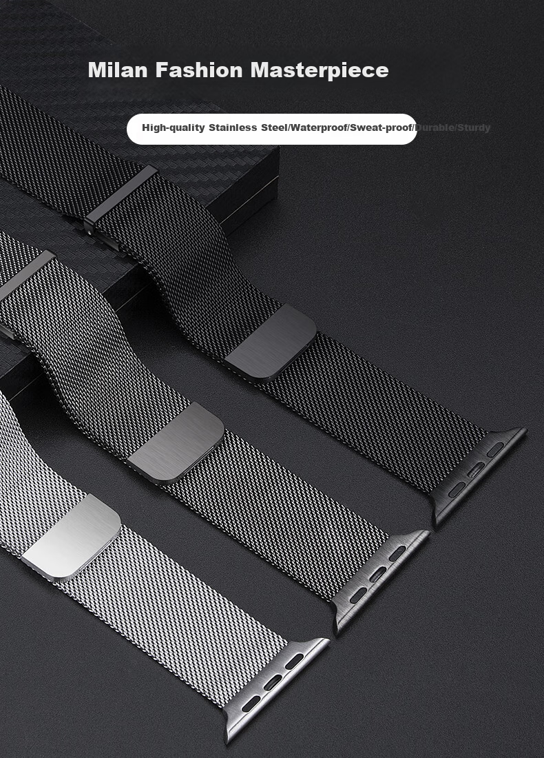 BHO [Upgraded Dual Magnetic Milanese] Apple Watch Band Compatible with Apple Watch S12, IWatch S11/S10/9/8/Ultra4/SE3 Band 3