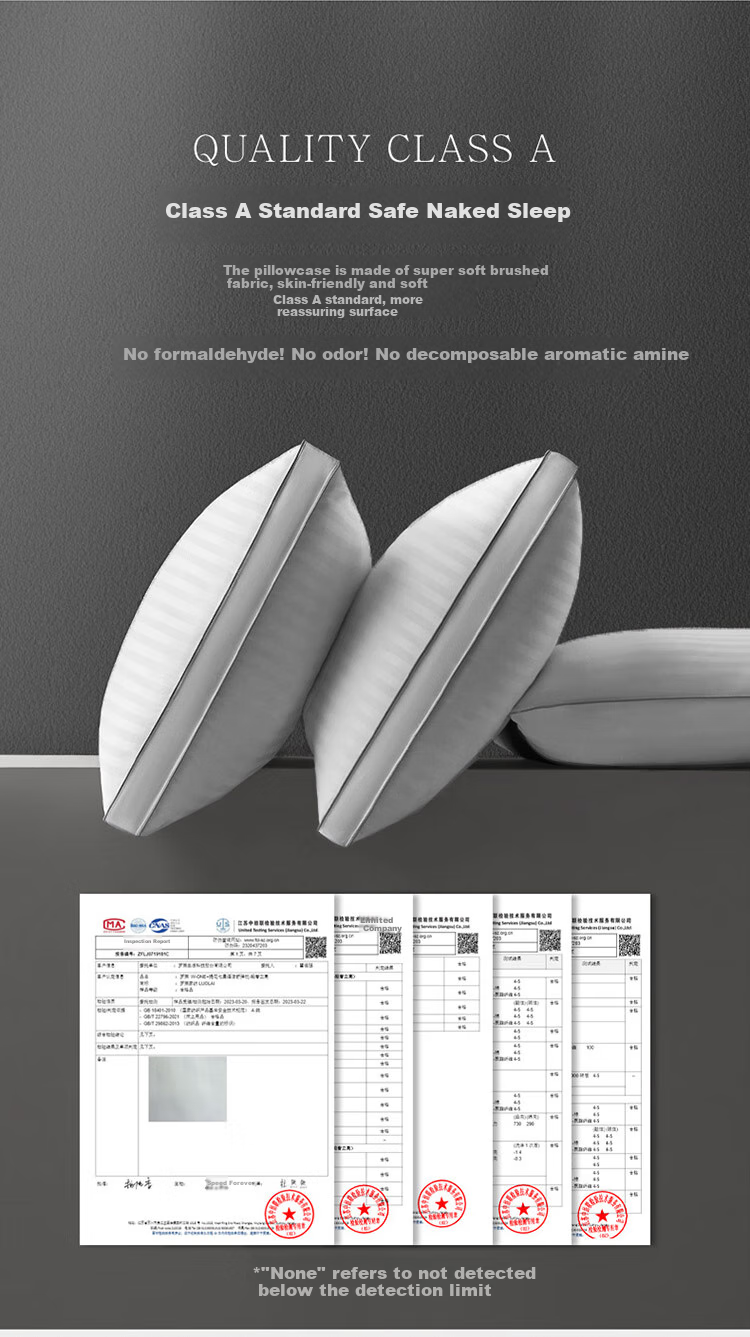 LUOLAI Home Textiles Ultra-Soft Bedding Class A Antibacterial Jacquard Soft Hotel And Home Adult Pillow Core, Low Pillow, 47*73 5