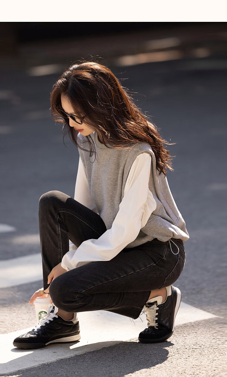 Demana Women's Spring Simple Style Cloud Texture Cotton 3D Adjustable Elastic Sweatshirt Top 6