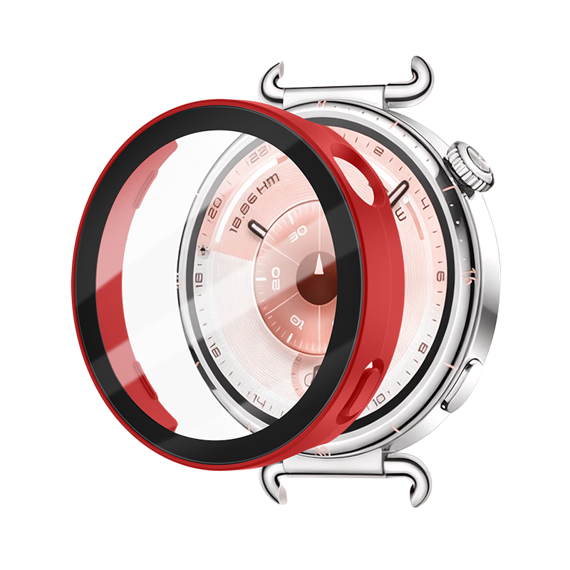 Weiqiantu Huawei GT6 41mm Watch Case and Tempered Glass Screen Protector Full Coverage High Sensitivity China Red No Scale