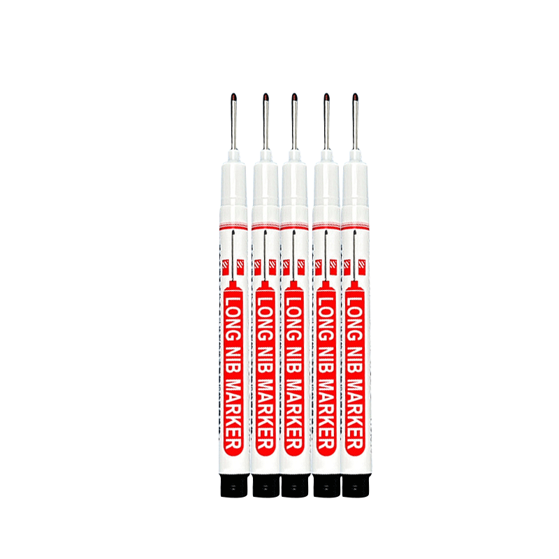 Jiamo Long Tip Waterproof Marker Deep Hole Marker Special Marker Bathroom Woodworking Tile Multi-Purpose Oil-Based Pen 12-Pack, 3 Colors