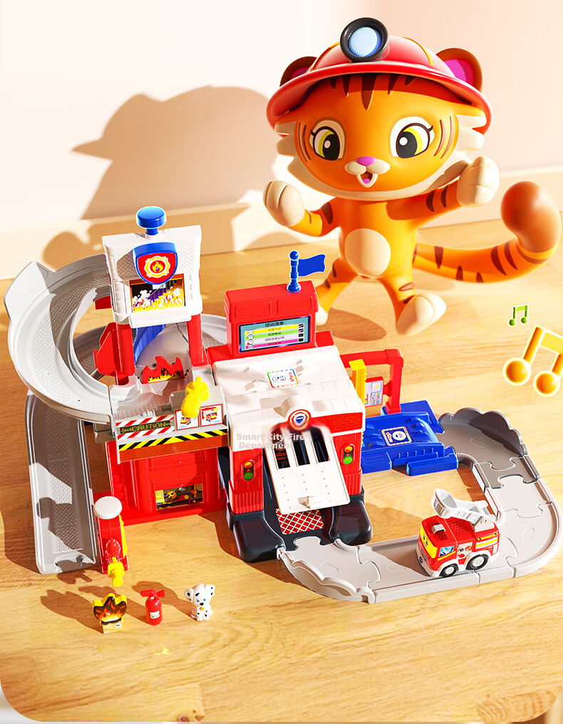 VTech Children's Toy Track Car, Smart City Fire Station Fire Truck 1-2 Baby Boys Girls Birthday Gift 3