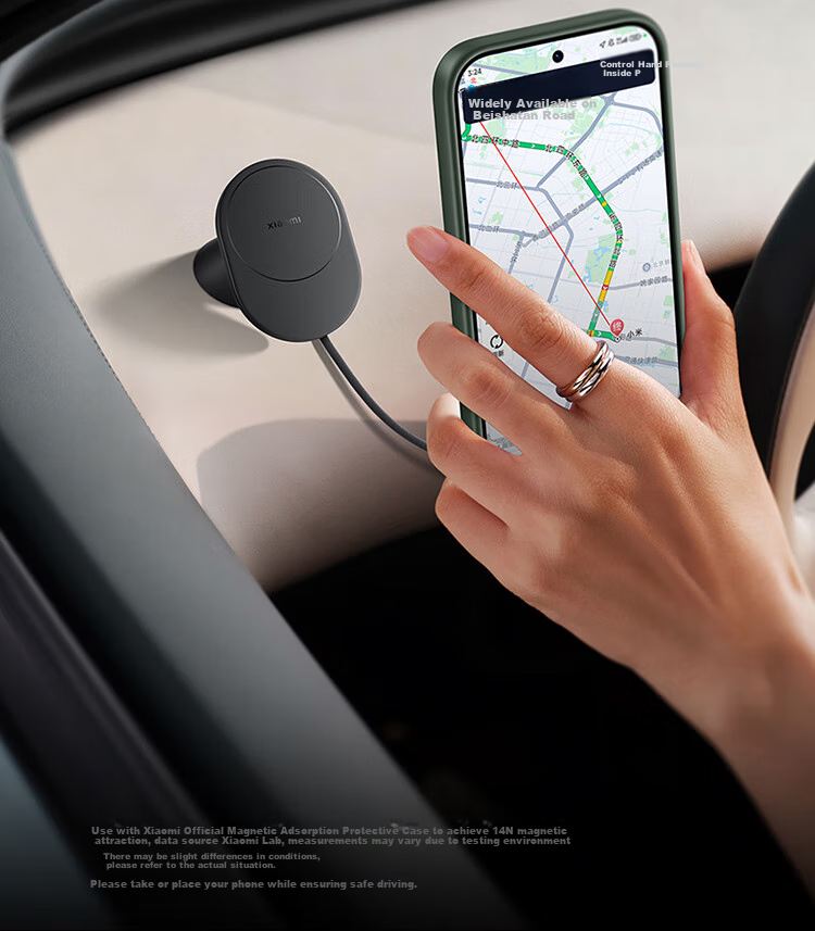 MI [New SU7 Compatible] Car Charger, Super Fast Charging 30W Magnetic Wireless Charging, Car Mount Phone Holder, Suitable for MI 17 IPhone 17 6