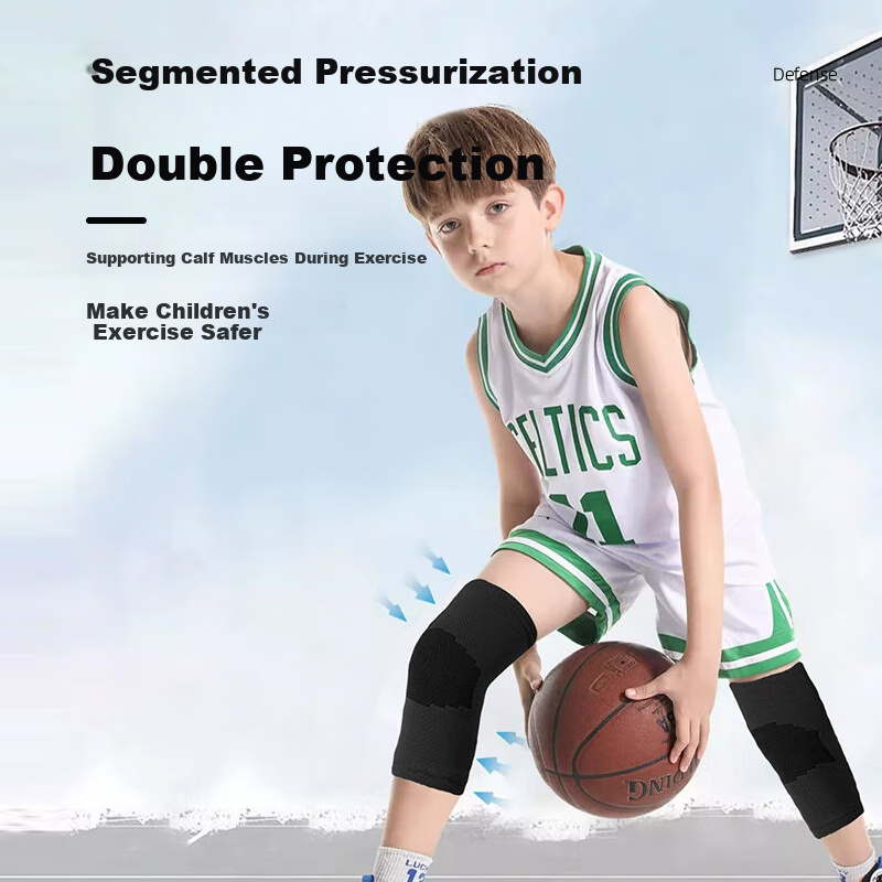 Chidong Professional Children's Sports Knee And Elbow Pads, Basketball Running Roller Skating Knee Football Anti-Fall Joint Protectors, Black Size S