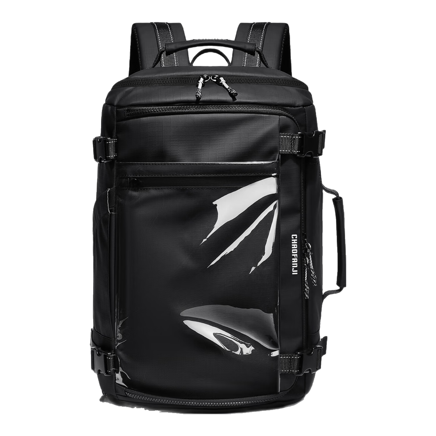 CHAOFANJI Large Capacity Backpack Travel Business Multifunctional Expandable Backpack - Swan Black (Includes 5cm Expansion Layer)