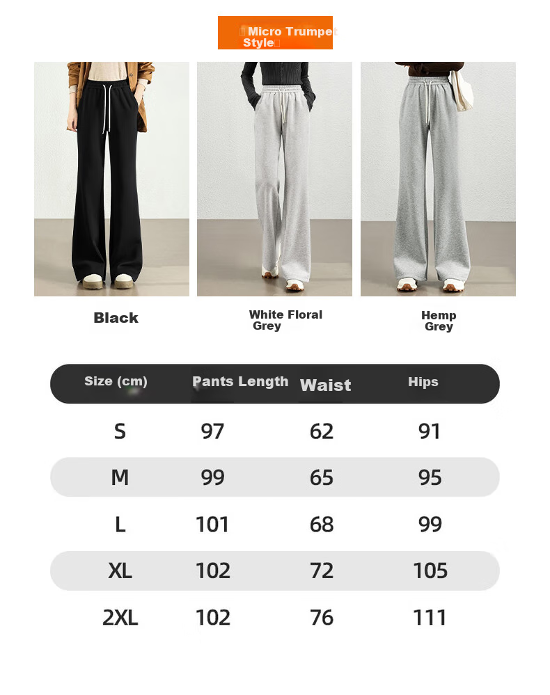 Jeanswest Women's Summer High-Waist Draped Drawstring Loose American-Style Sporty Curved Wide-Leg Pants Black M 8