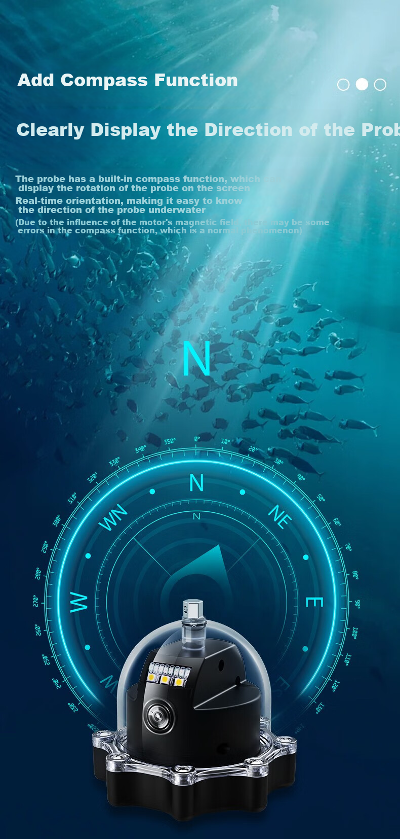 Xunyuboshi 360-Degree Rotating Underwater Fish Finder, Ultra-High Definition Probe, 4.3-Inch HD Screen + 360-Degree Temperature-Sensing Deep Head + 30 Meters 13