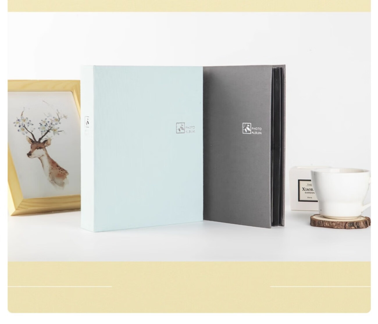 Nakabayashi Zonglin NCL Fabric Photo Album, Pocket-Style Family Memory Book, 5/6/7 Multiple Sizes Mixed Storage Album, 6 Inch/7 Inch Light Blue Mixed 13