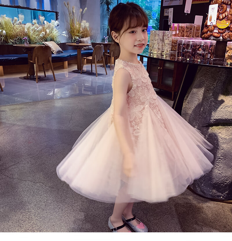 MIMIHELLO Girls Summer Dress 2025 New Fashionable Children's Mesh Princess Vest Dress for Little Girls 9
