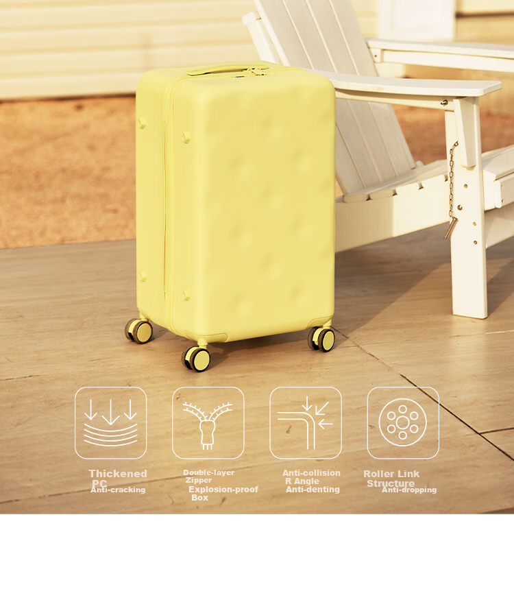 Bromen Bags Large Capacity Suitcase, Trolley Case, Travel Luggage, Password Lock, Check-In Case, 22 Plus, Purple 39