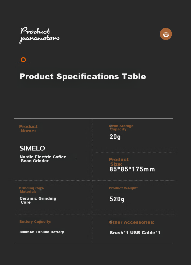 SIMELO Electric Coffee Grinder, Home Use Coffee Bean Grinder, Portable Hand-Cranked Coffee Machine, Mid-Autumn Festival Gift 13