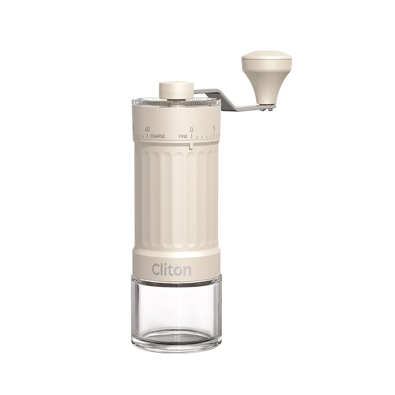 CLITON Hand-Crank Coffee Grinder, External Adjustment, Manual Portable Coffee Machine, Automatic Grinding Powder Maker