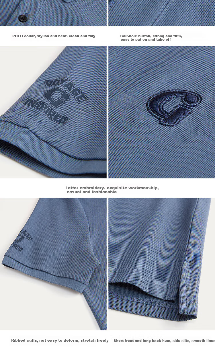 Giordano Comfortable Antibacterial Polo Shirt for Men with High-Tech Cooling Letter Embroidery And Lapel Collar Short Sleeve Top 01015397 21