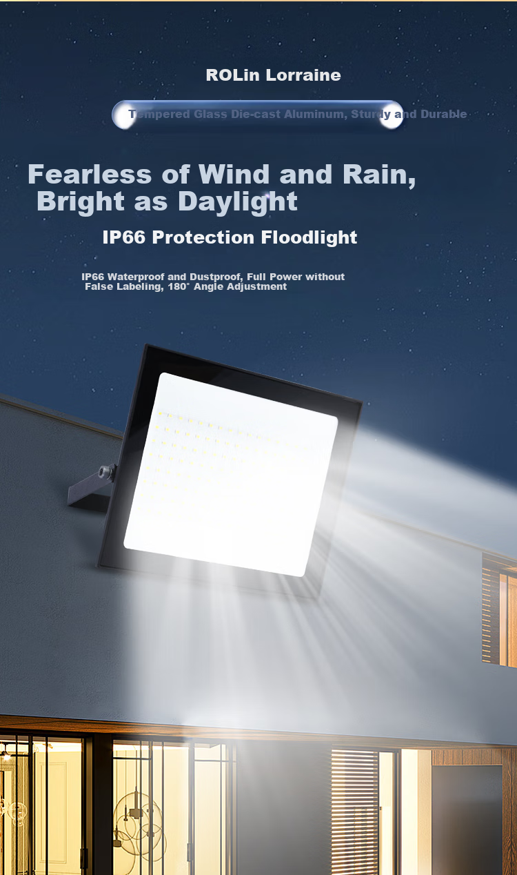 ROLin LED Floodlight Outdoor Lighting Searchlight Garden Light Spotlight Outdoor Construction Site Illumination Light IP66 75W 1