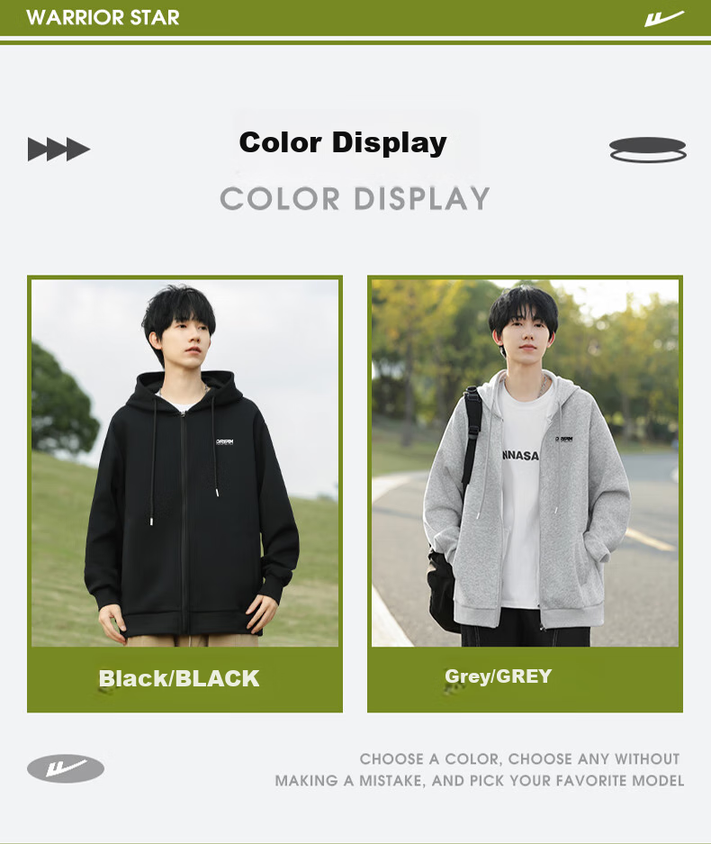Warrior Hoodie Jacket for Men, Versatile Spring And Autumn Loose Casual Knit Cardigan Sweatshirt Sports Outerwear 16