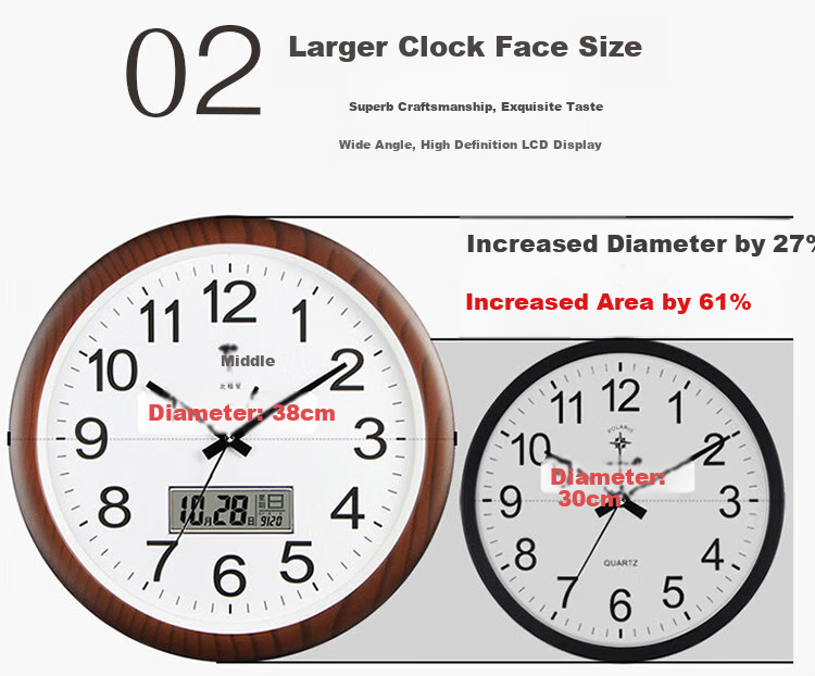 POLARIS Wall Clock, Living Room Perpetual Calendar Clock, Modern Quartz Clock, Fashionable Calendar Clock, Creative Wall Clock, 38cm 2