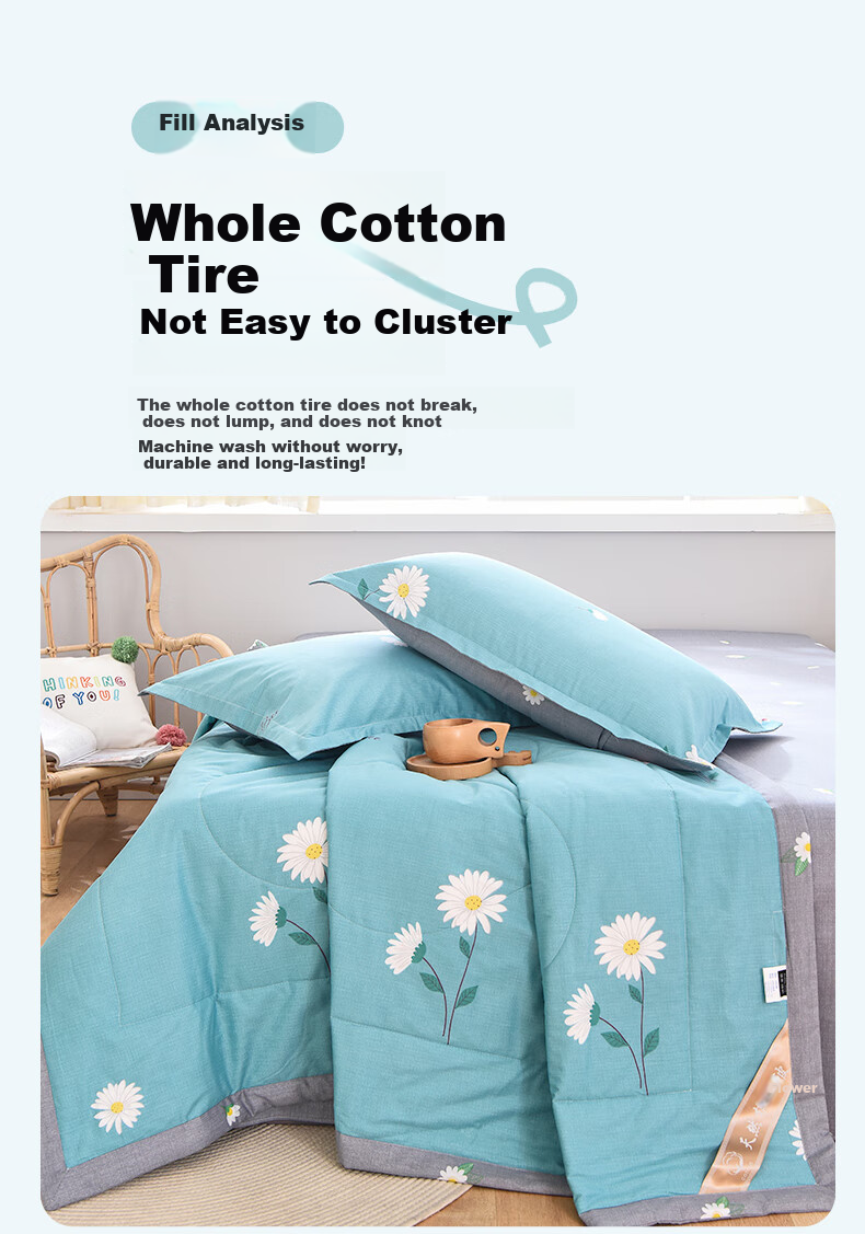 Yunjin Air Conditioning Quilt, 100% Cotton Interior And Exterior, Xinjiang Cotton, Summer Cool Quilt, Thin Blanket, 150x200cm, Lime Mint 10