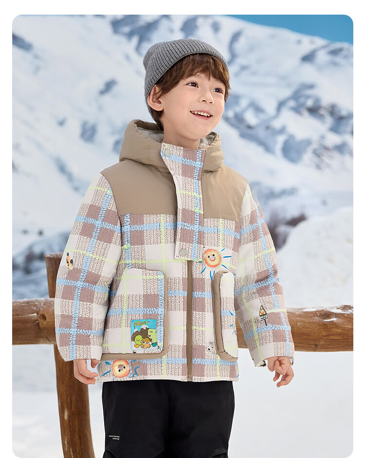 BALABALA balaOne Boys' Hooded Down Jacket Children's Winter Thick Warm Coat 2025 Model 208425107104 14