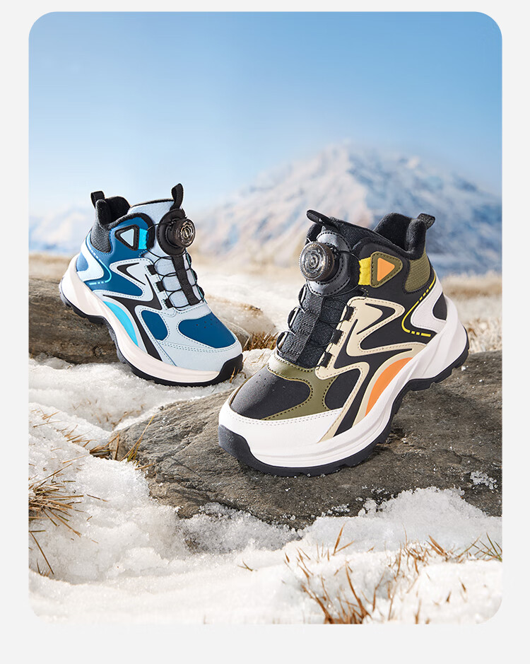 BALABALA Kids Sports Boots High-top Thickened Fleece-lined Winter Shoes for Boys and Girls 2025 Outdoor Boots 208425140210 3
