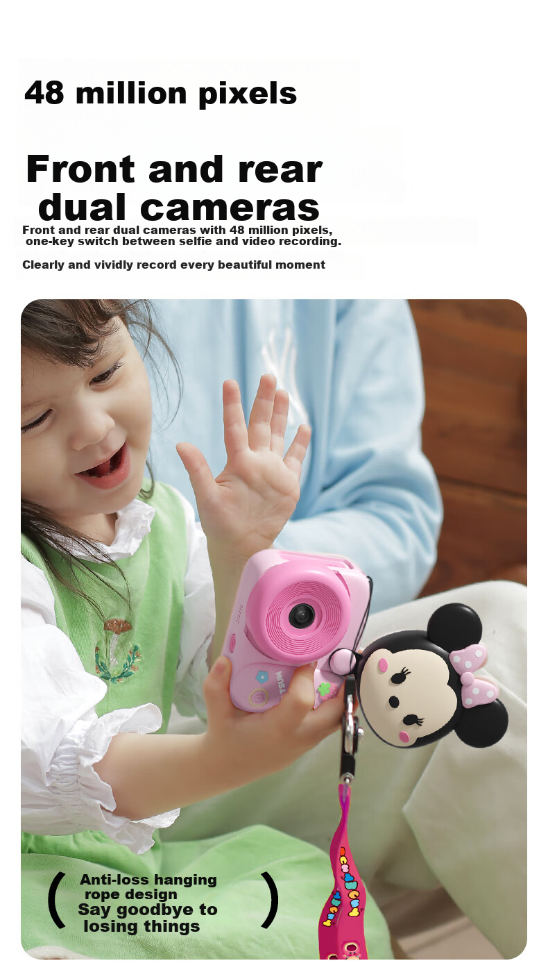 Disney Children's Digital Camera, Handheld Portable CCD Camera with Video Function, Instant Camera, Birthday Gift for Boys And Girls 4