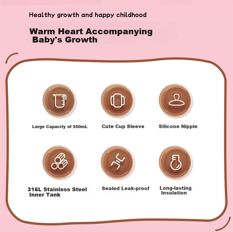 Fuguang Children's Insulated Cup, 316L Stainless Steel Water Bottle, for Boys And Girls, Elementary School Students, Toddlers, Large Capacity with Spring Lid 2