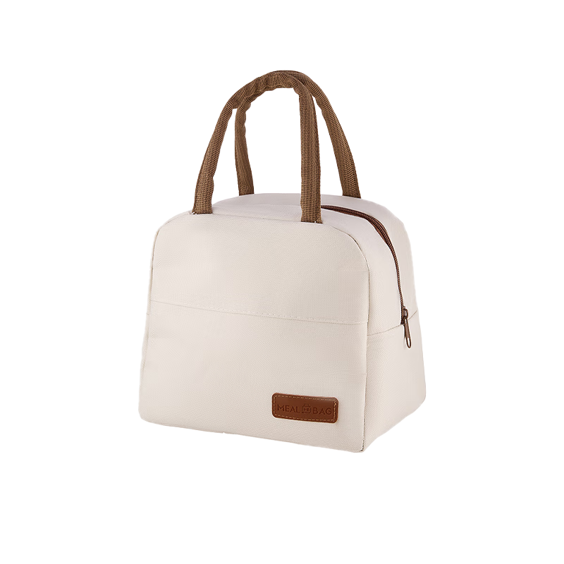 Cilock Insulated Lunch Bag with Food Container Storage Bag Travel Picnic Bag Student Bento Bag White Coffee Handbag