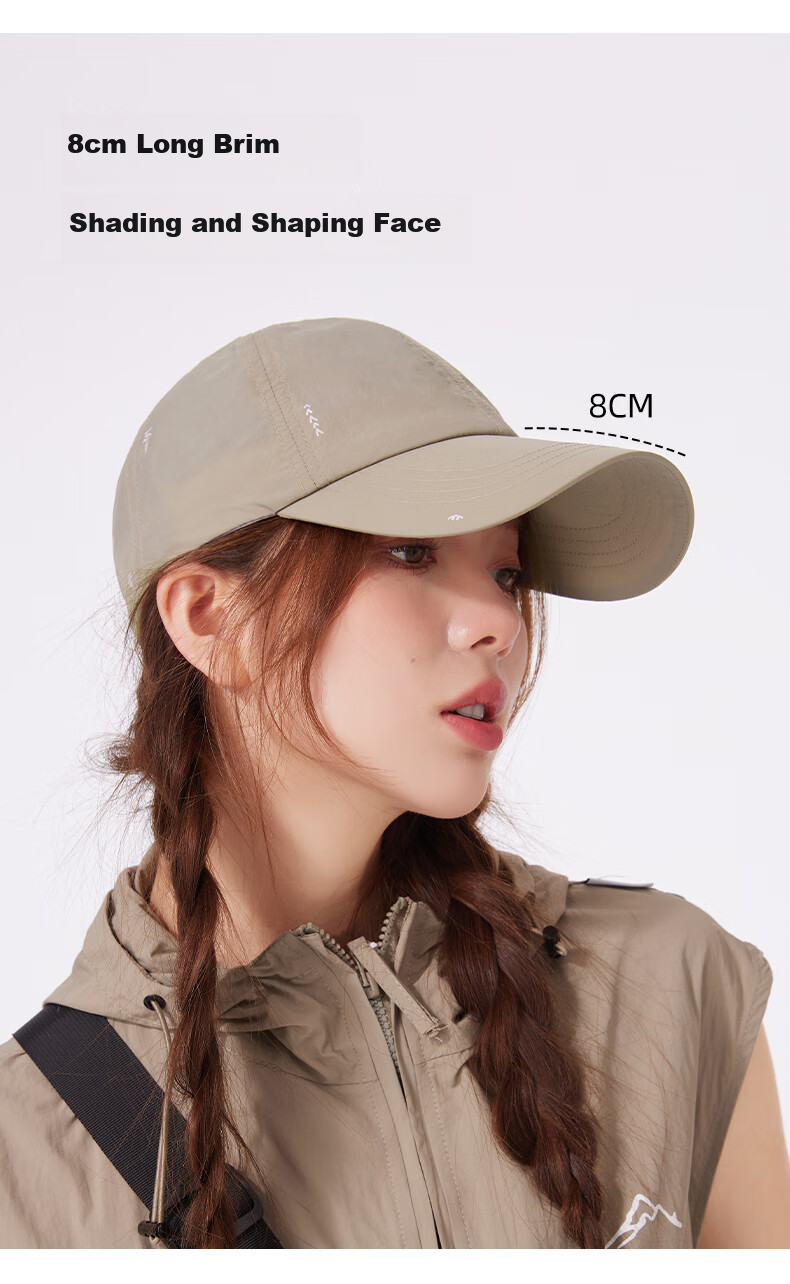 CACUSS Women's Duckbill Cap Summer Outdoor Sports Breathable Sunshade Baseball Cap Lightweight Water-Repellent Sun Protection Hat - Lan Grey 8