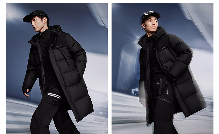 BOSIDENG 25-Year Winter Men's 90% Down Thickened Hooded Loose Mid-Length Casual Warm Jacket 2