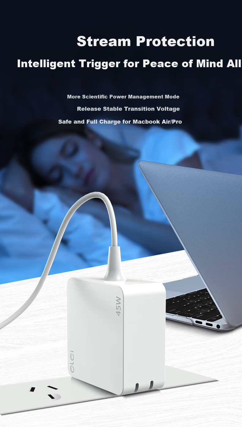 Elei Apple Computer Charger, 85W, for MacBook Pro A1286 A1343 A1297, Laptop Power Adapter Cable, 18.5V 4.6A, Angled Head 8